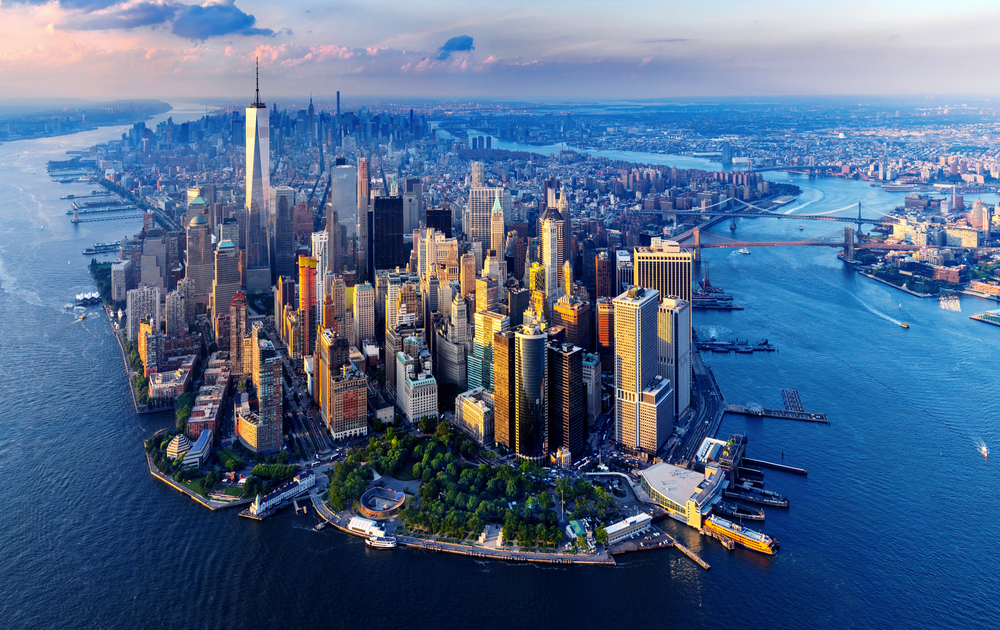 Luftaufnahme über Manhattan in New York City